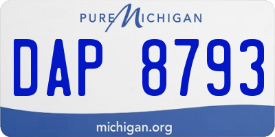 MI license plate DAP8793