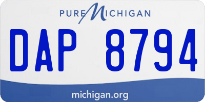 MI license plate DAP8794