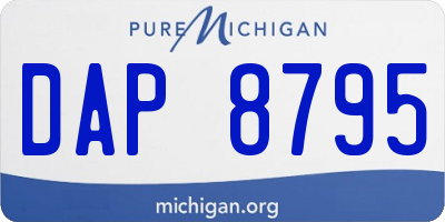 MI license plate DAP8795