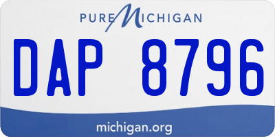 MI license plate DAP8796