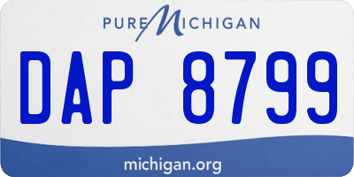MI license plate DAP8799