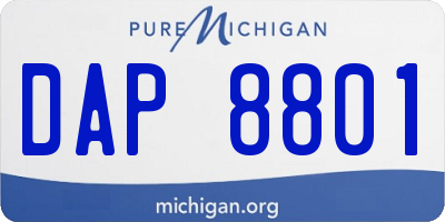 MI license plate DAP8801