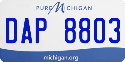 MI license plate DAP8803