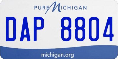 MI license plate DAP8804
