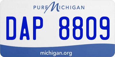 MI license plate DAP8809