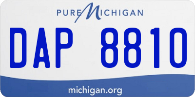 MI license plate DAP8810