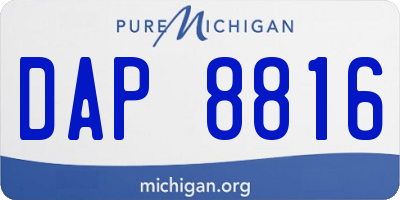MI license plate DAP8816