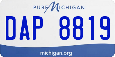 MI license plate DAP8819