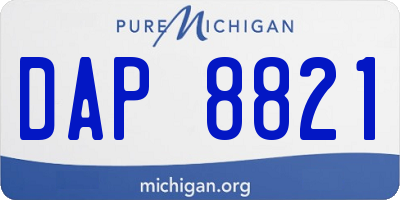 MI license plate DAP8821