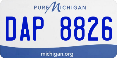 MI license plate DAP8826