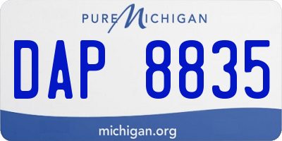 MI license plate DAP8835