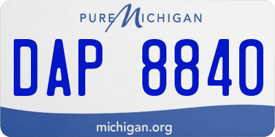MI license plate DAP8840