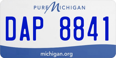 MI license plate DAP8841