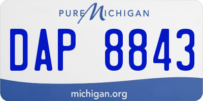 MI license plate DAP8843