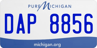 MI license plate DAP8856