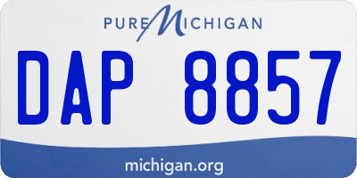 MI license plate DAP8857