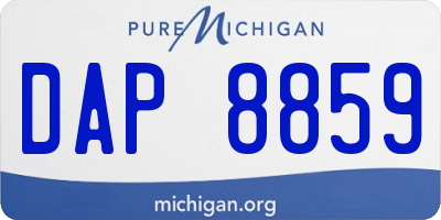 MI license plate DAP8859