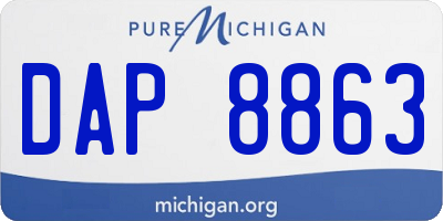 MI license plate DAP8863