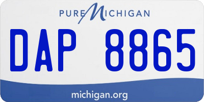 MI license plate DAP8865