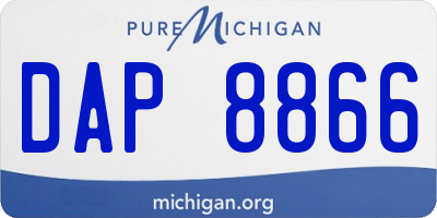 MI license plate DAP8866