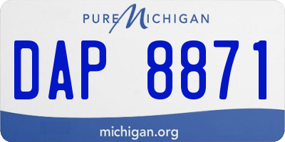 MI license plate DAP8871