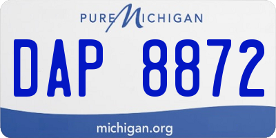 MI license plate DAP8872