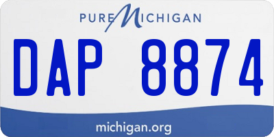 MI license plate DAP8874