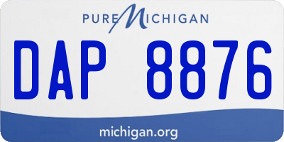 MI license plate DAP8876
