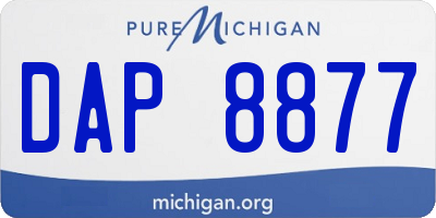 MI license plate DAP8877