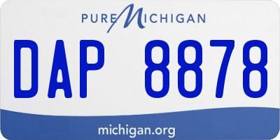 MI license plate DAP8878