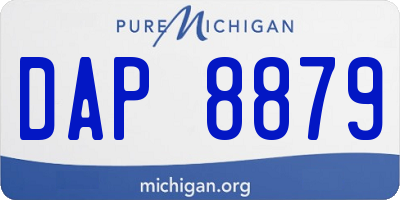 MI license plate DAP8879