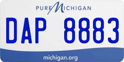 MI license plate DAP8883