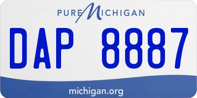 MI license plate DAP8887