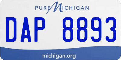 MI license plate DAP8893