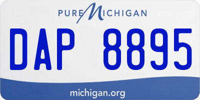 MI license plate DAP8895