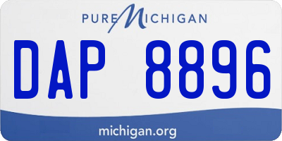 MI license plate DAP8896