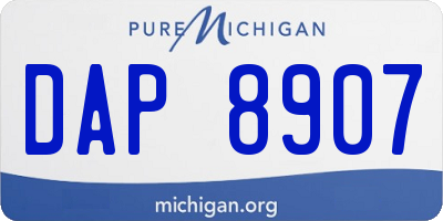 MI license plate DAP8907