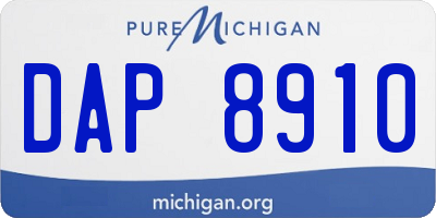 MI license plate DAP8910
