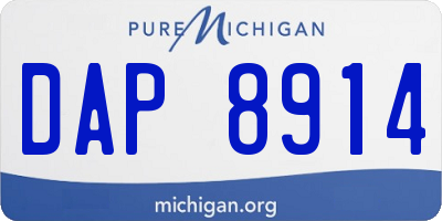 MI license plate DAP8914