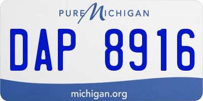 MI license plate DAP8916