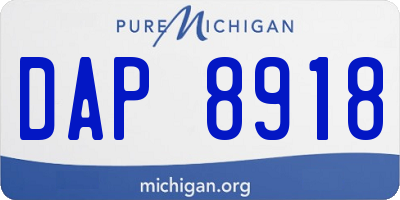 MI license plate DAP8918