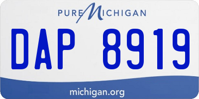 MI license plate DAP8919