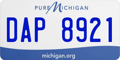 MI license plate DAP8921
