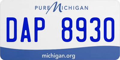 MI license plate DAP8930