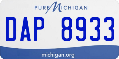 MI license plate DAP8933