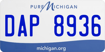 MI license plate DAP8936