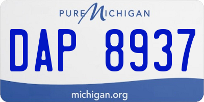 MI license plate DAP8937