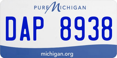 MI license plate DAP8938