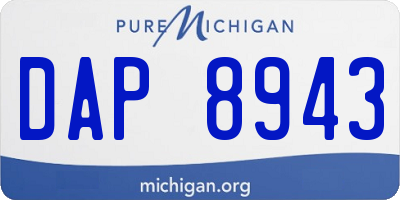 MI license plate DAP8943
