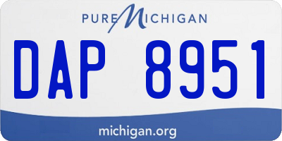 MI license plate DAP8951